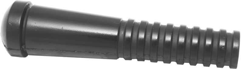 Close-up of a black picking finger with a ribbed texture