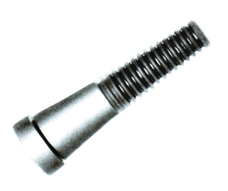 A picking finger with a flat slotted head and coarse thread