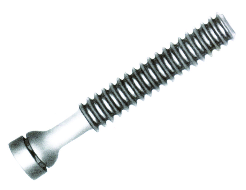 Ein Rupffinger mit einem flachen Schlitzkopf und einem groben Gewinde
